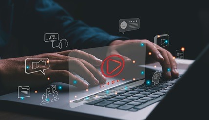 businessman use internet technology to study on digital marketing